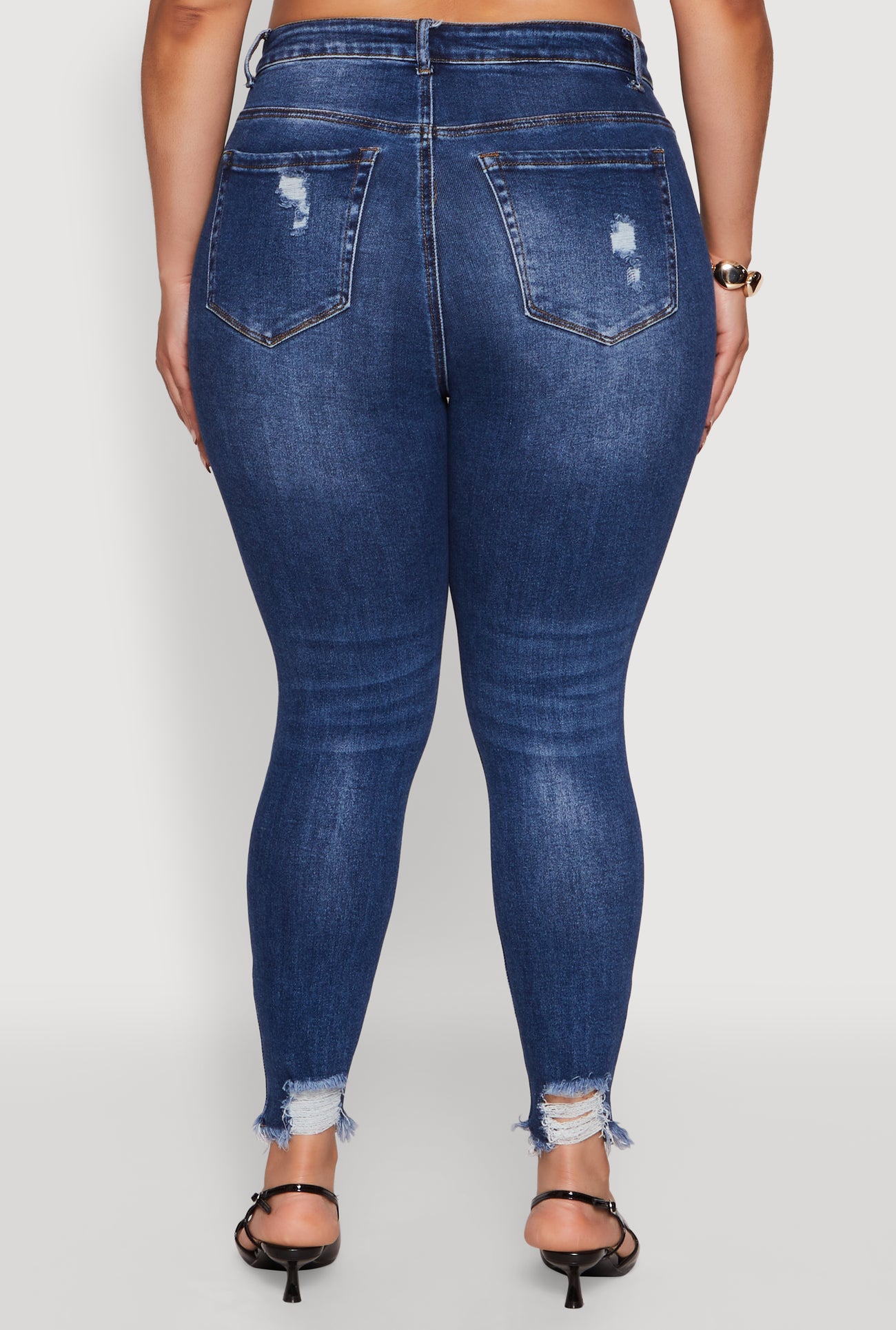 Plus Size WAX High Waist Ripped Skinny Jeans