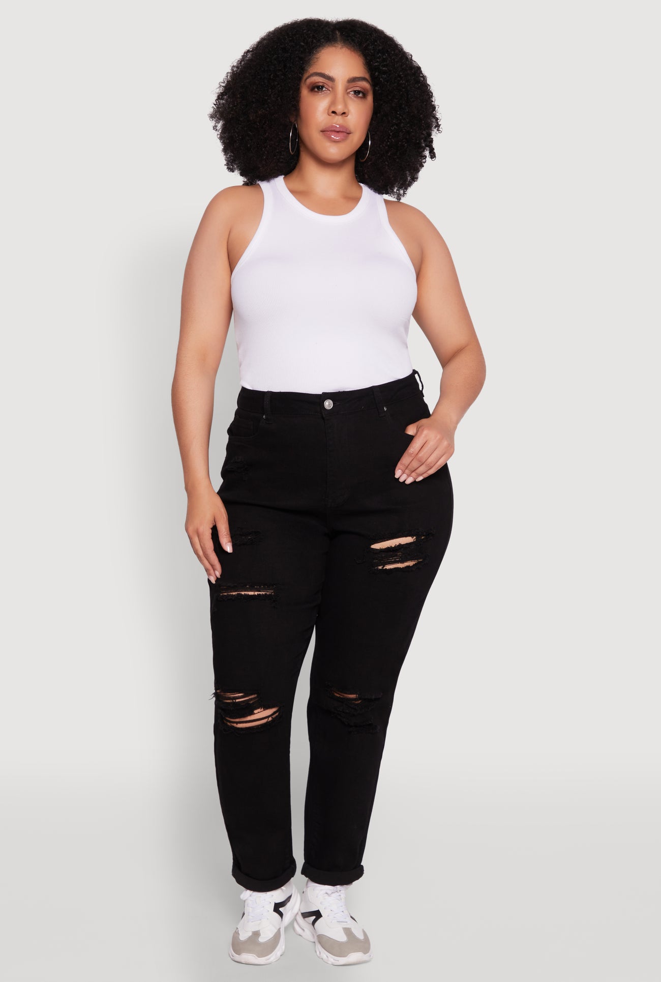 Mom Jeans With Plus Black Ripped Jeans Plus Size Distressed Mom