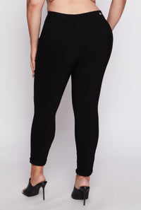 Plus Size Rolled Cuff High Waisted Pants
