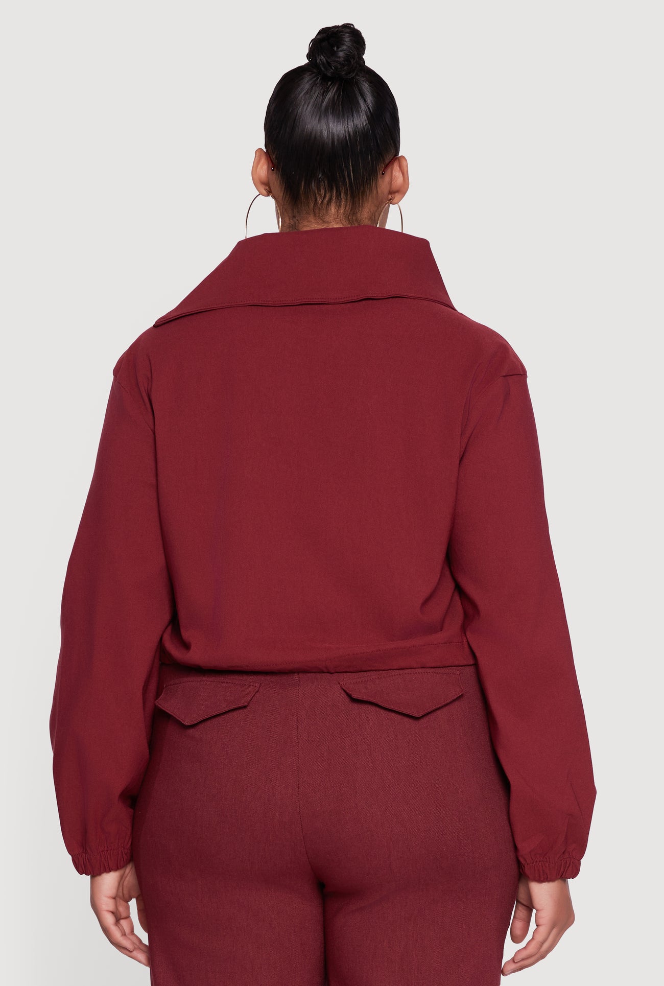 Plus Size Hyper Stretch Asymmetrical Cropped Jacket