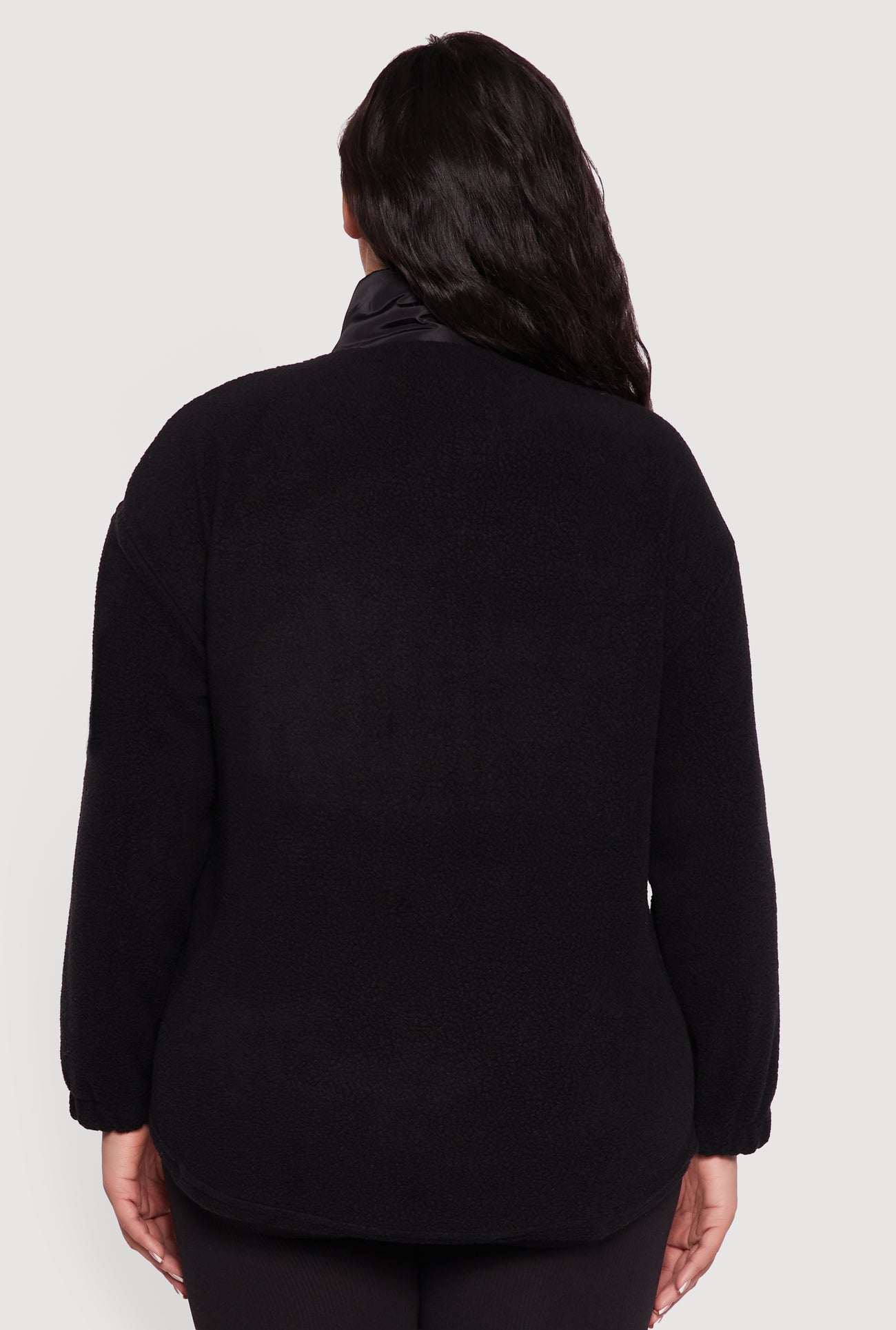 Plus Size Sherpa Pullover Sweatshirt with Kangaroo Pocket