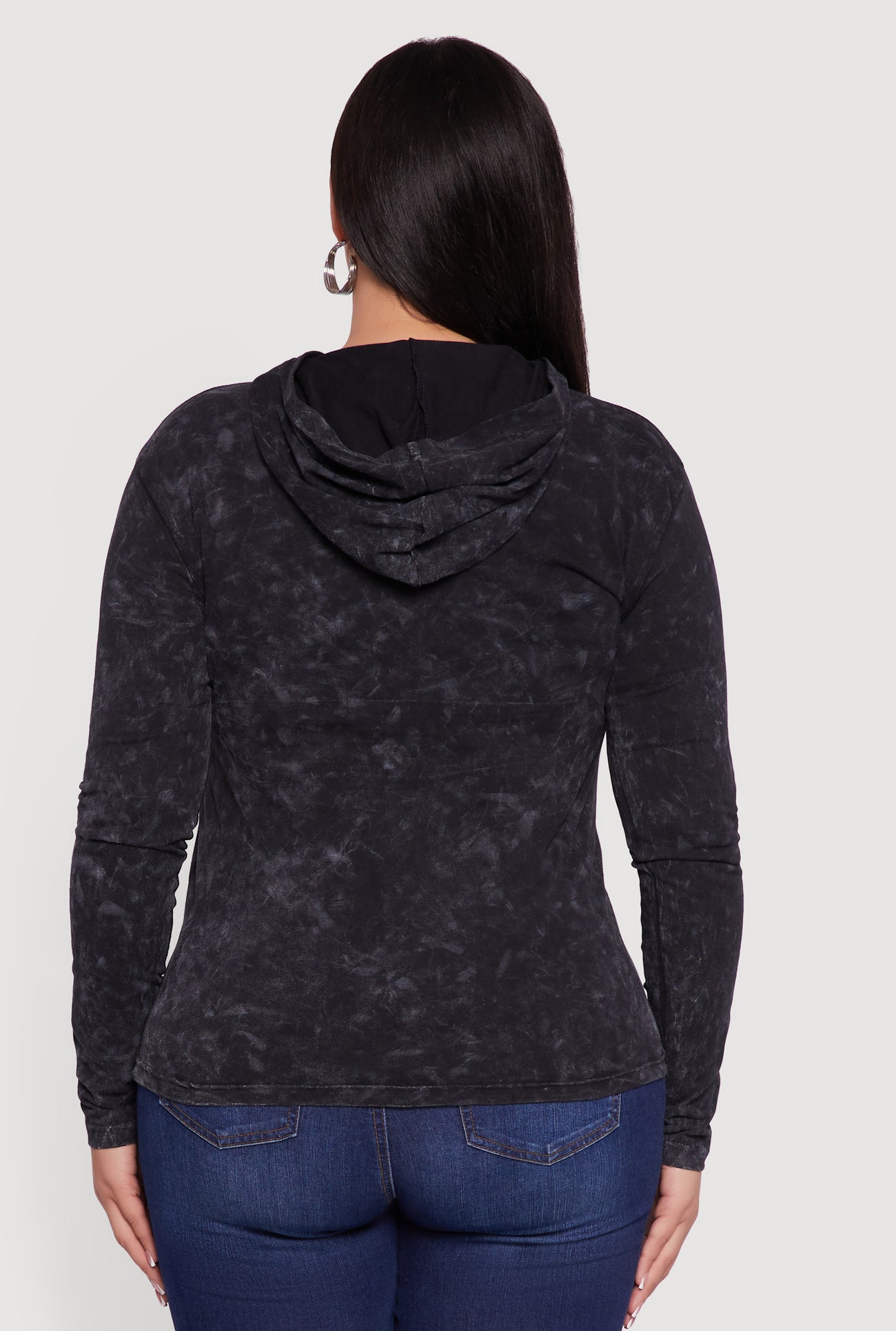 Plus Size Long Sleeve Hooded Pullover Top