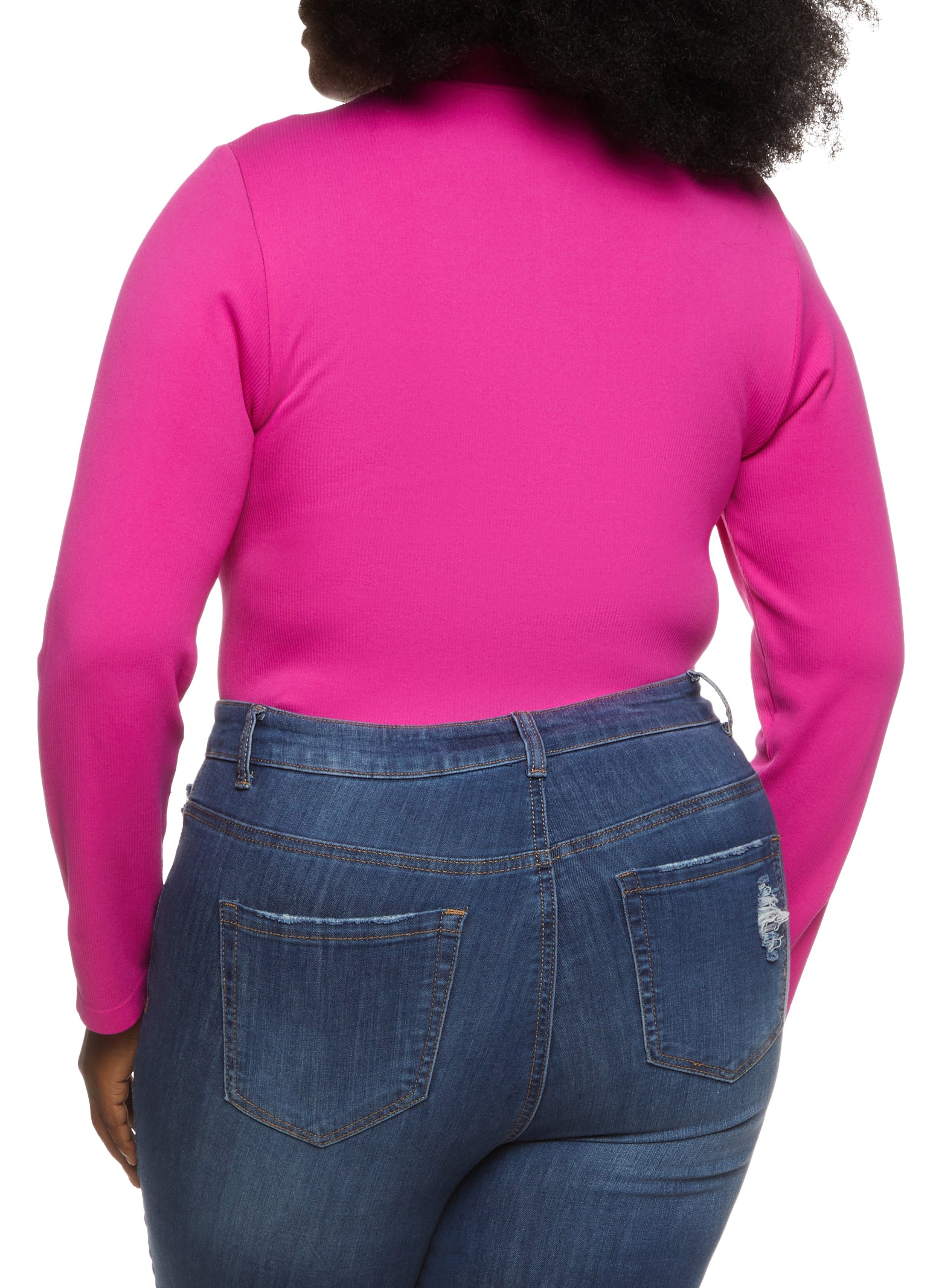 Plus Size Long Sleeve Mock Neck Bodysuit