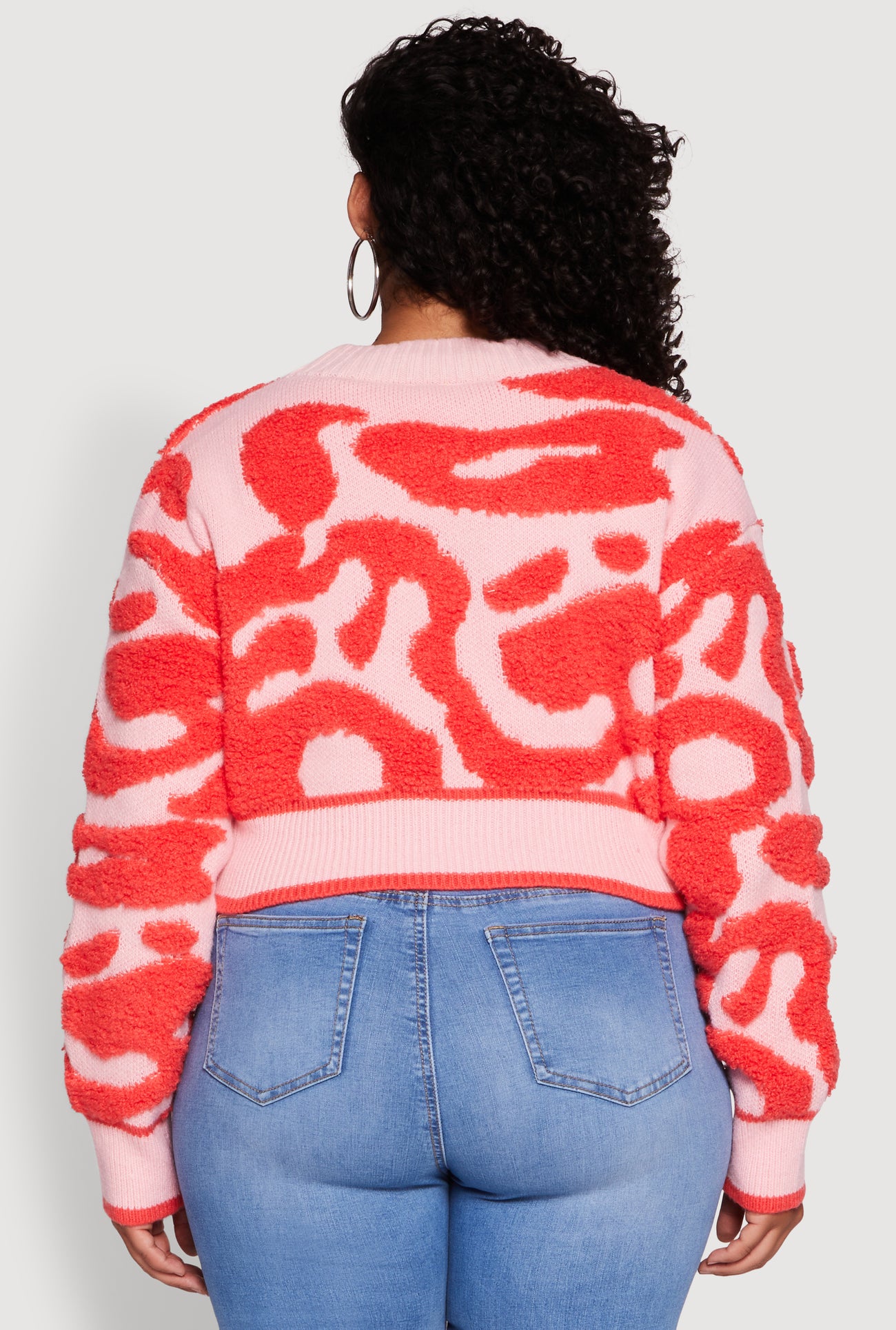 Plus Size Tufted Knit Button Front Cropped Cardigan