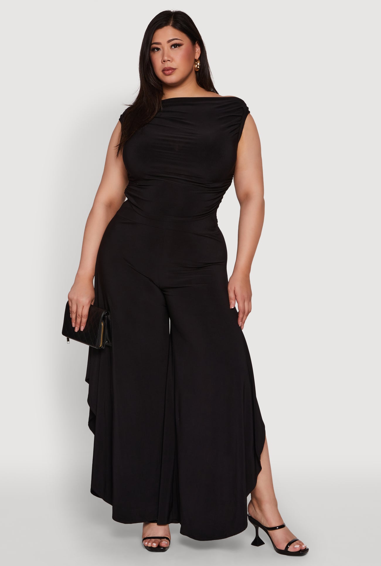 Plus Size Stylish High-Waisted Tulip Leg Palazzo Pants