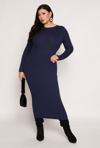Plus Size Daisy Long Sleeve Maxi Dress