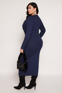 Plus Size Daisy Long Sleeve Maxi Dress