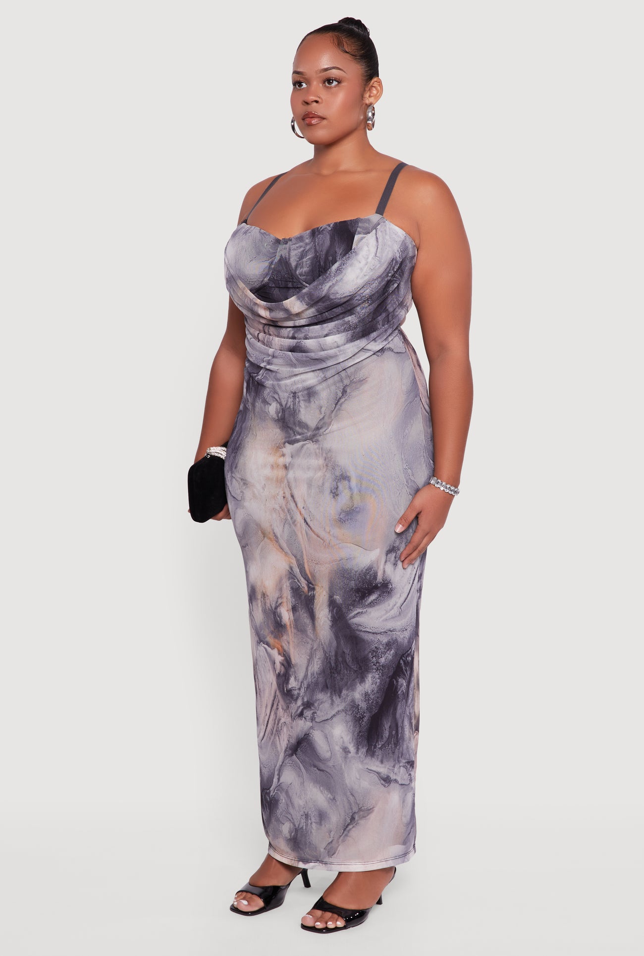 Plus Size Mesh Padded Cup Sweetheart Bustier Dress