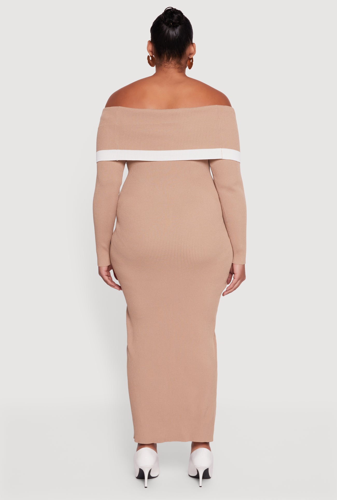 brown plus size sweater dress Vila Curve - Maxi Sweater Dress - Women - Polyester - 52 EU