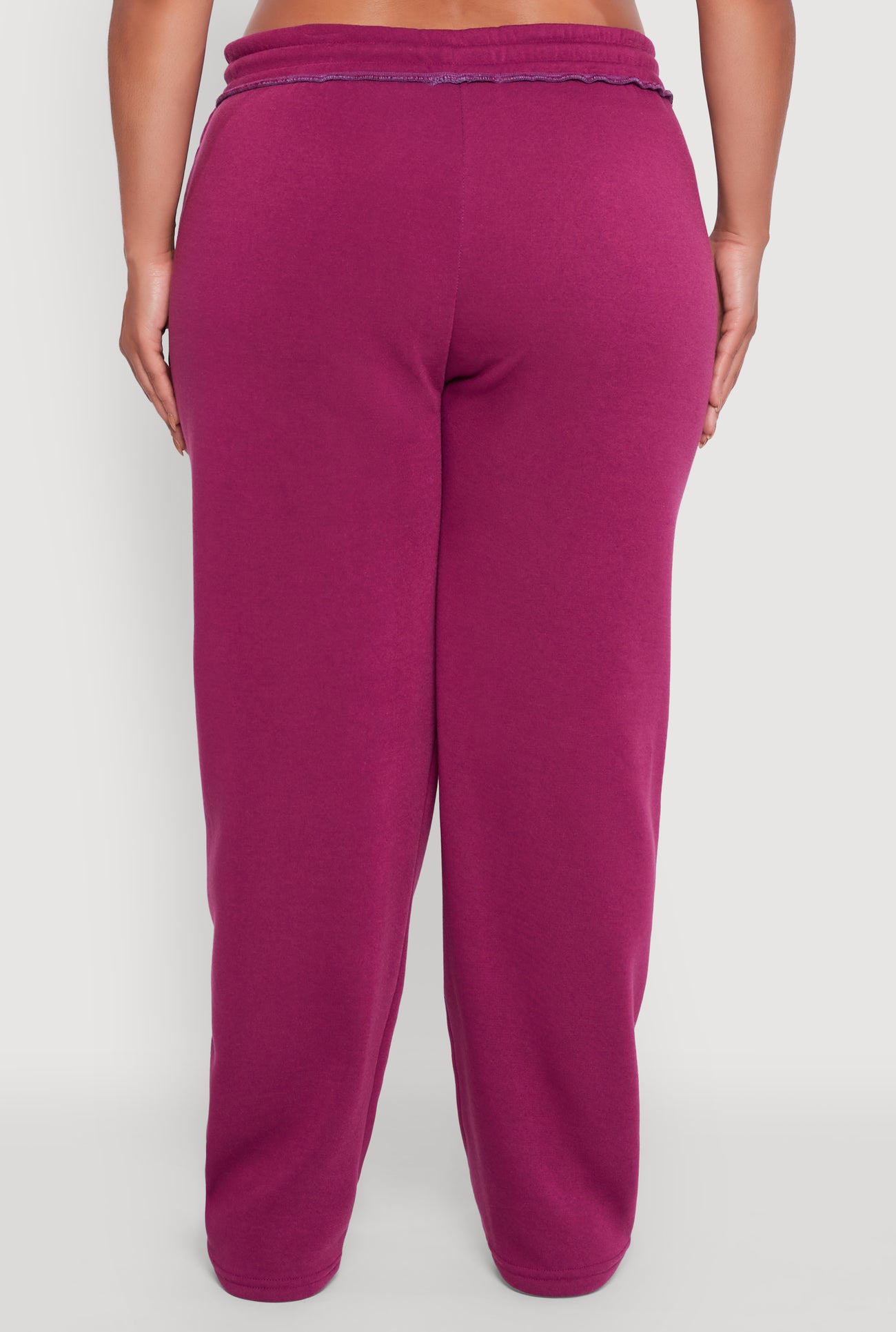 Plus Size High Waisted Wide Leg Fleece Sweatpants