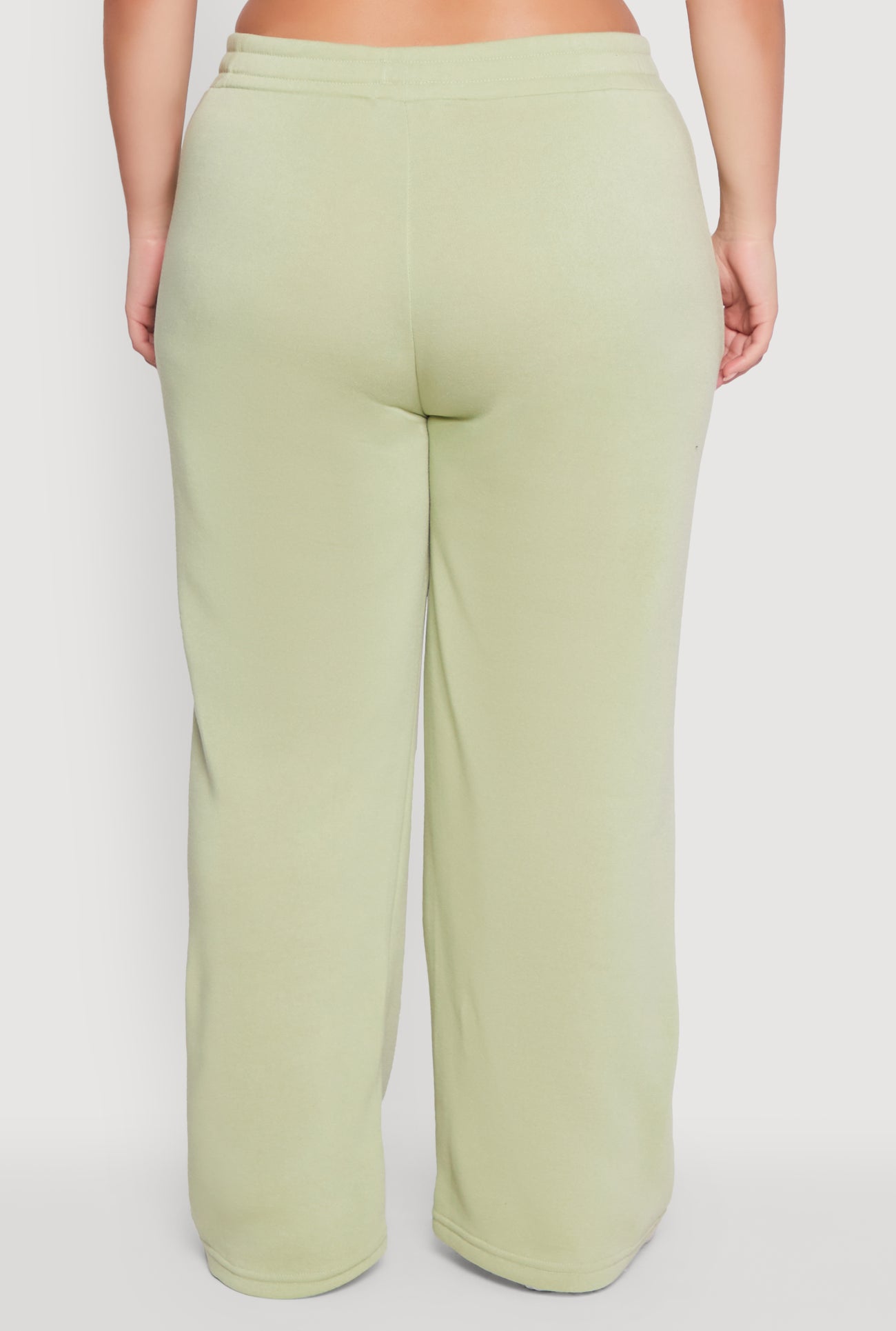 Plus Size Fleece High Waisted Wide Leg Sweatpants