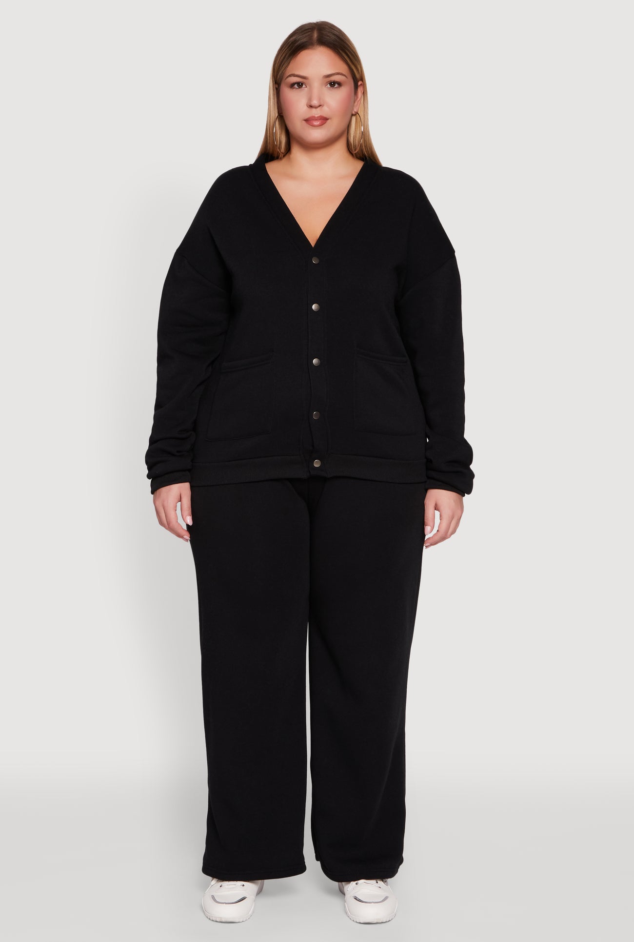 Plus Size Drawstring Waist Wide Leg Sweatpants