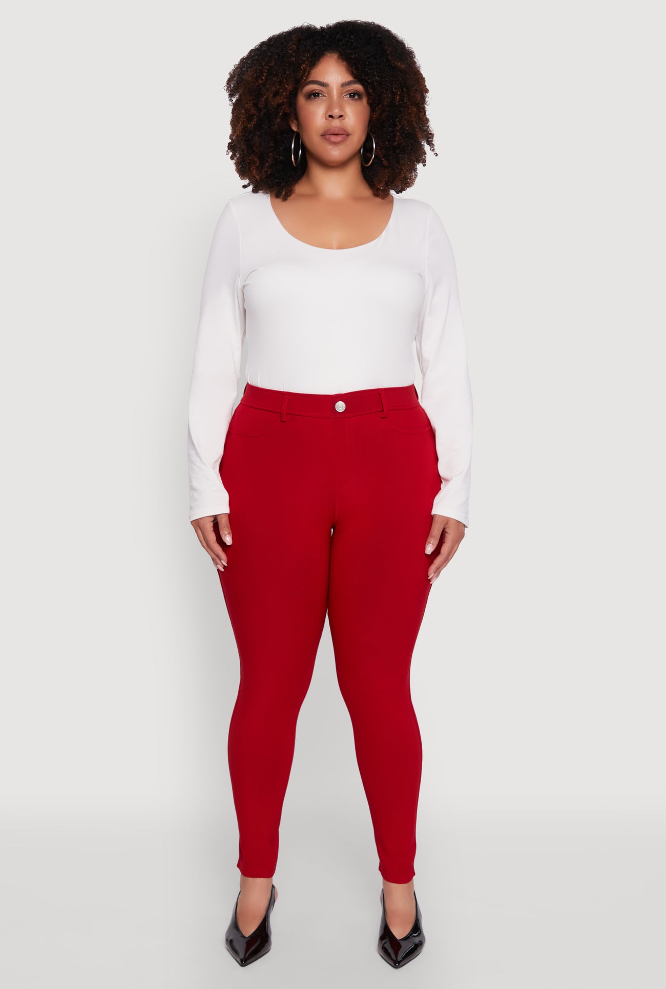 Plus Size Scuba High Waisted Push Up Dress Pants