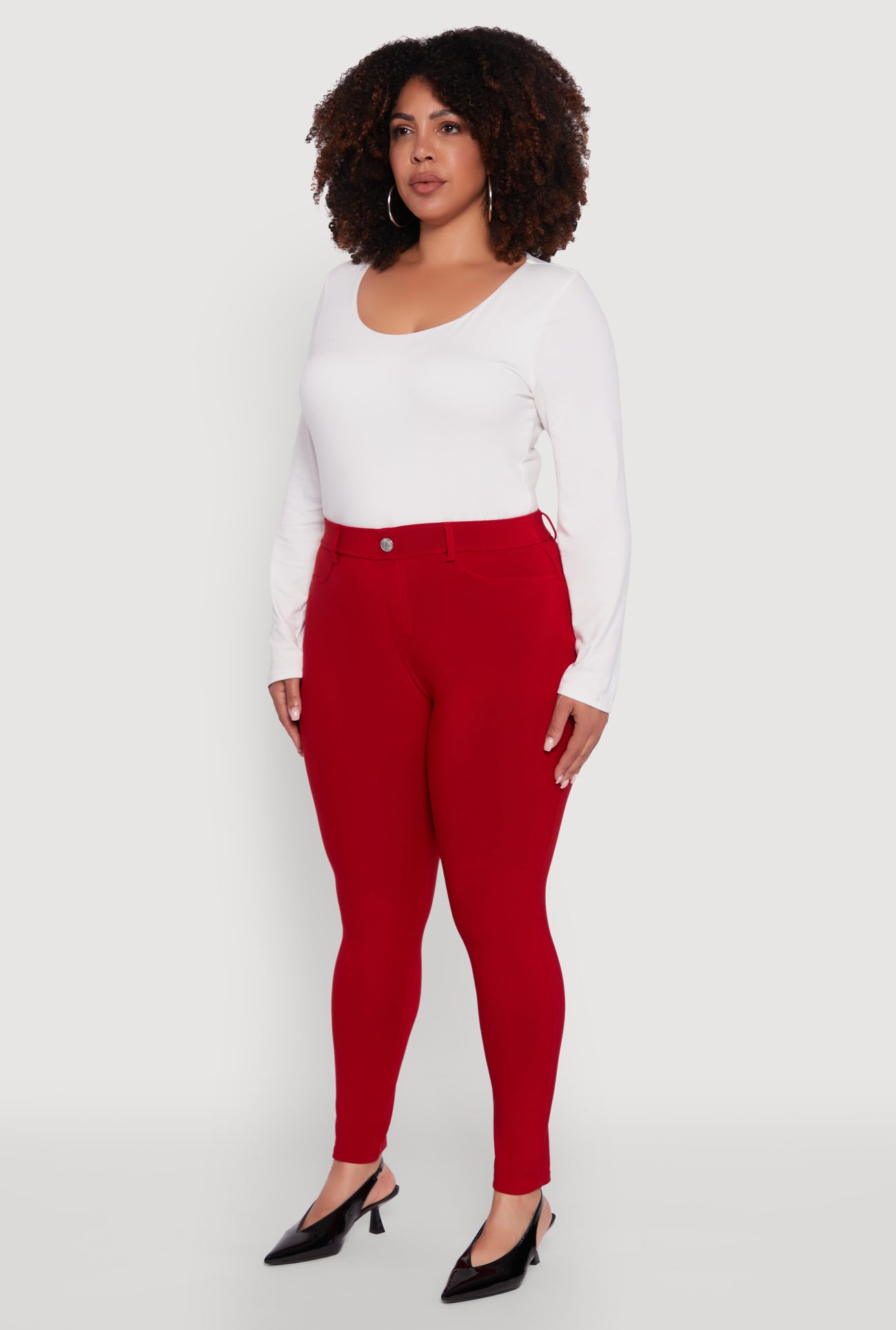 Plus Size Scuba High Waisted Push Up Dress Pants