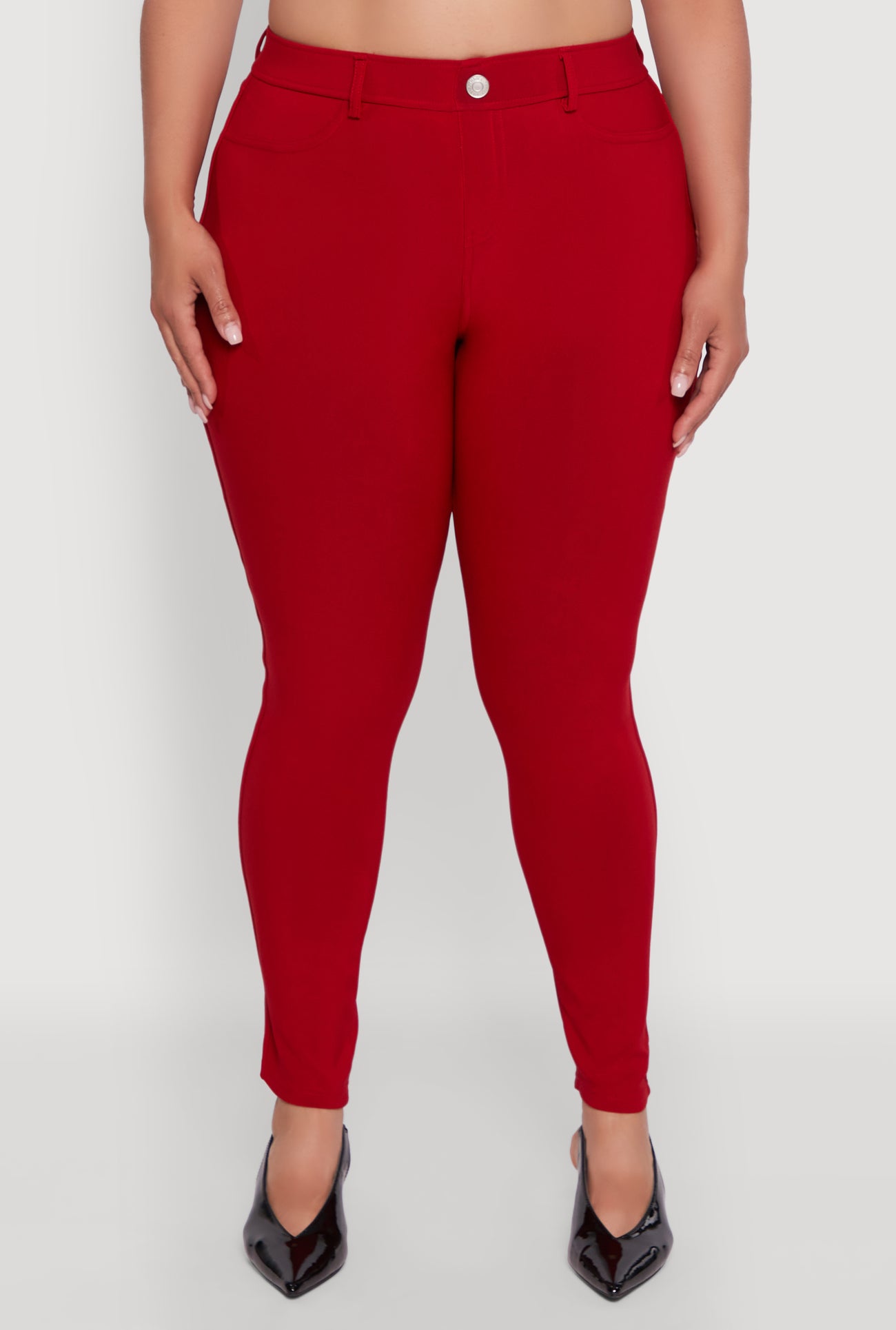 Plus Size Scuba High Waisted Push Up Dress Pants