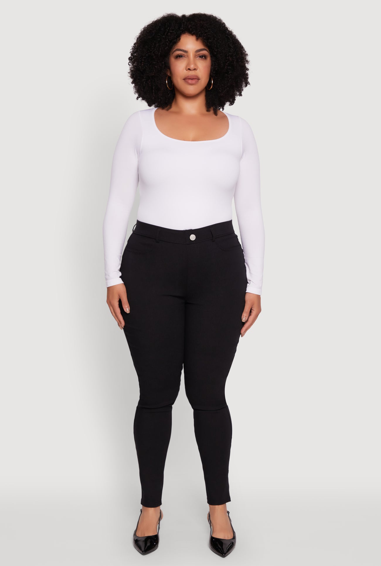 Plus Size Hyper Stretch Pull On Push Up Skinny Pants