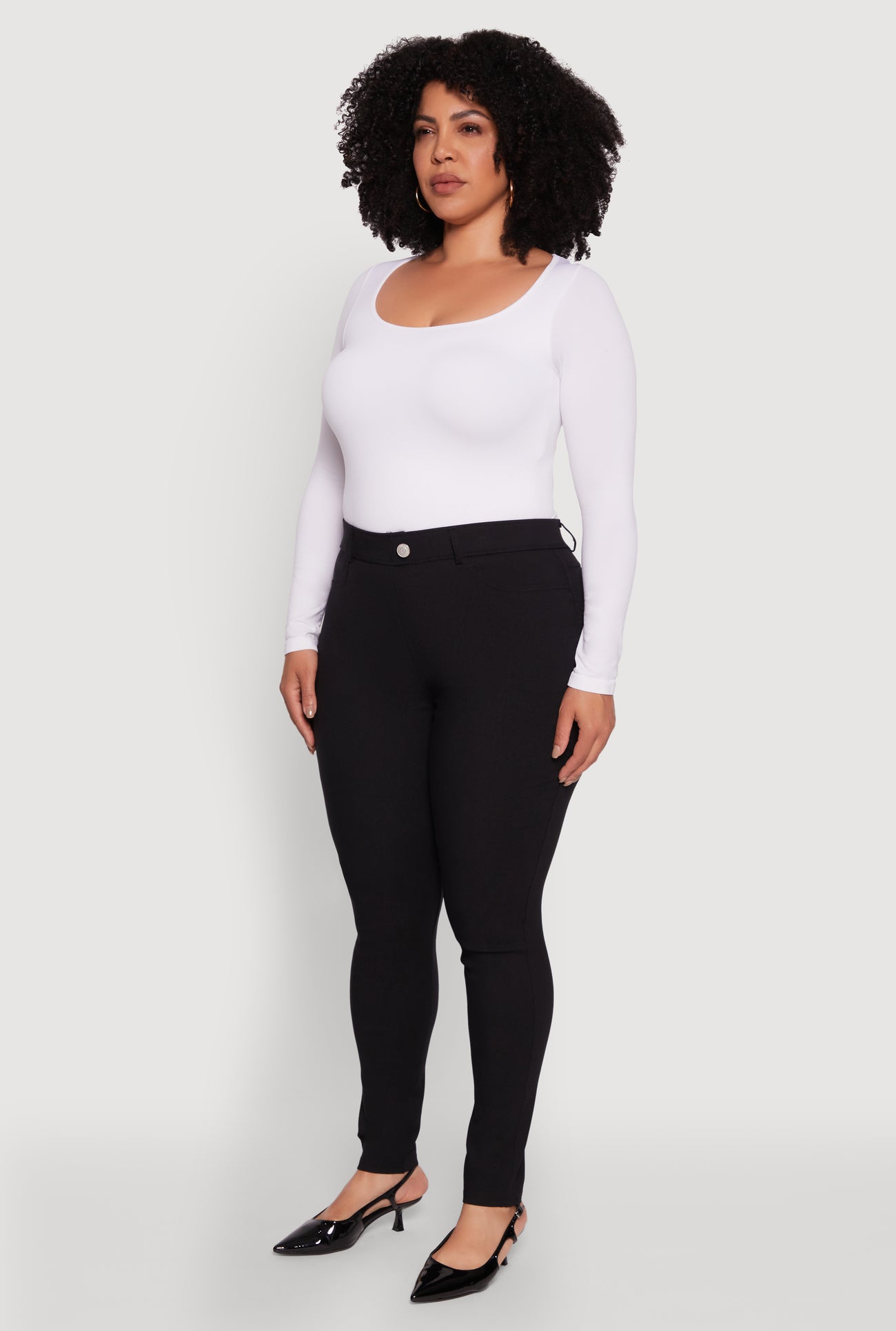 Plus Size Hyper Stretch Pull On Push Up Skinny Pants