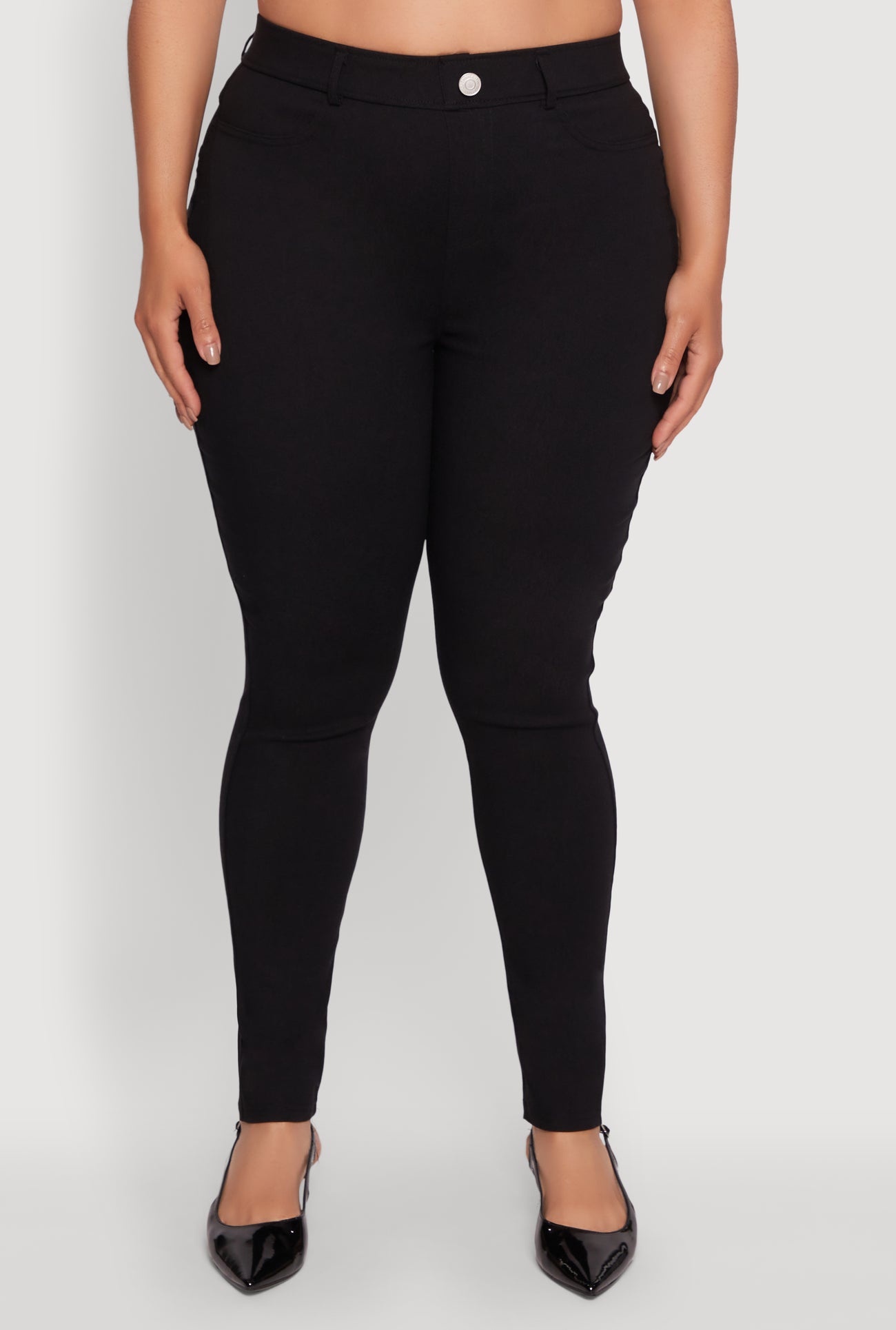 Plus Size Hyper Stretch Pull On Push Up Skinny Pants