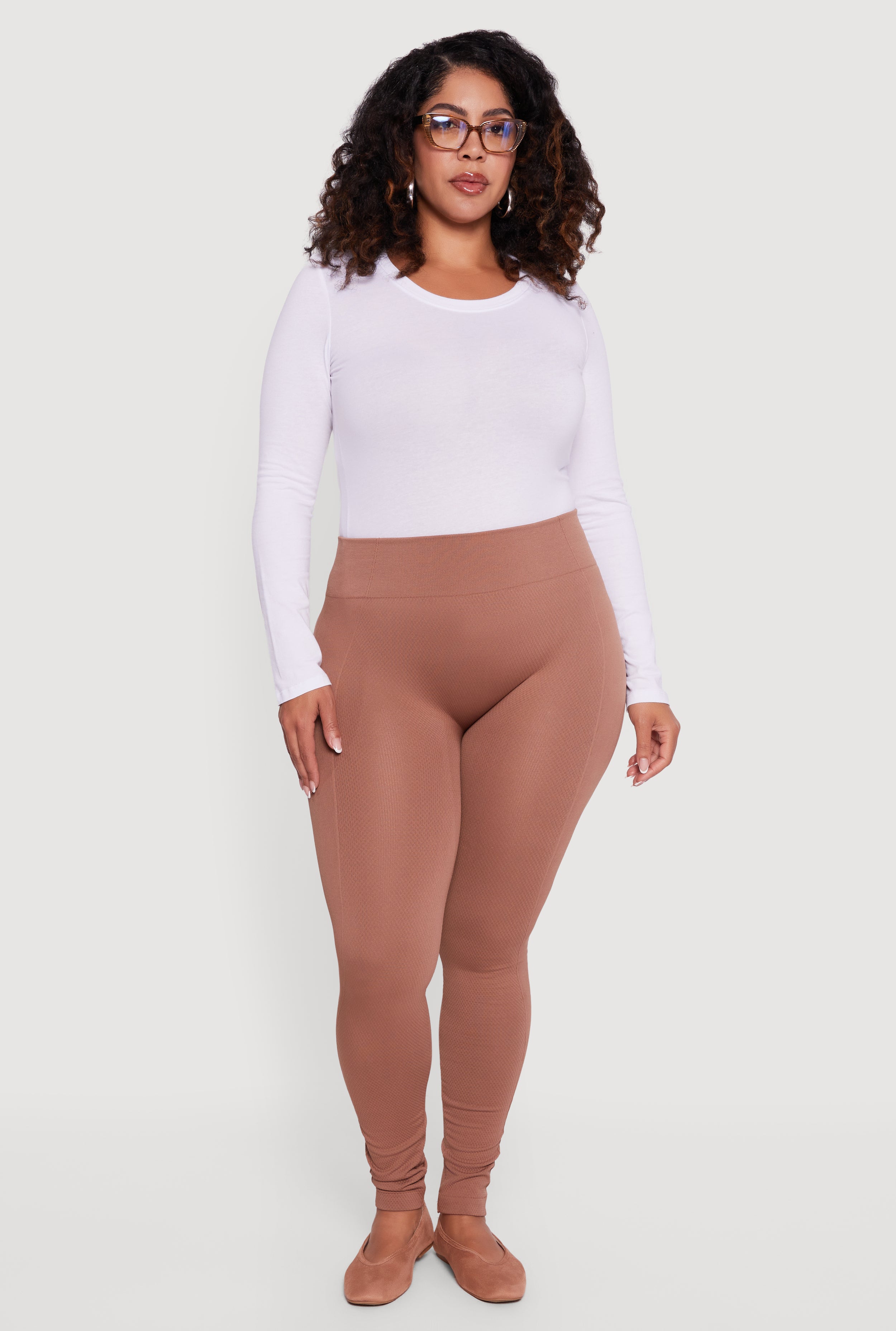 Plus Size Seamless High Waisted Fleece Lined Leggings