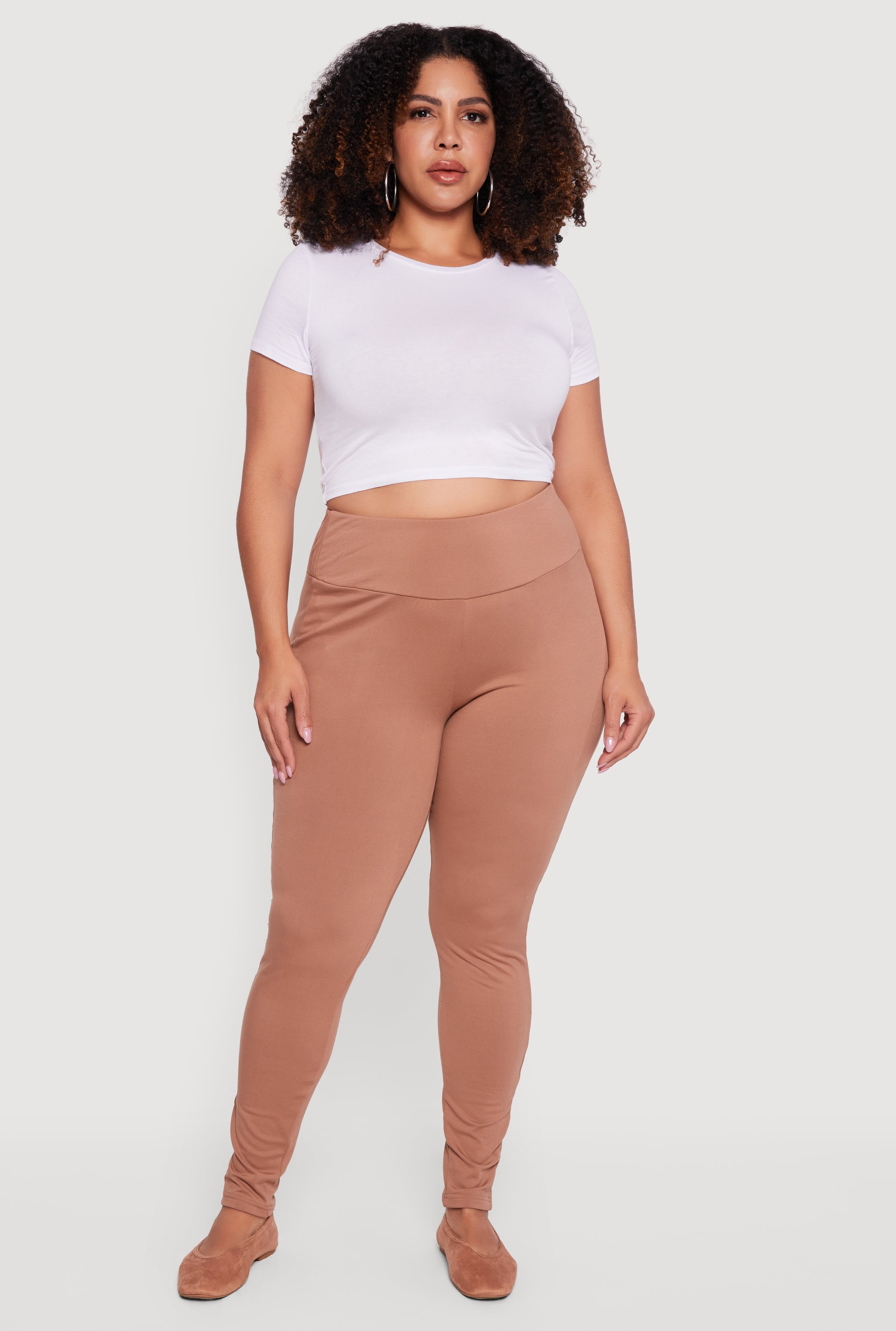 Plus Size Soft Knit High Waisted Leggings