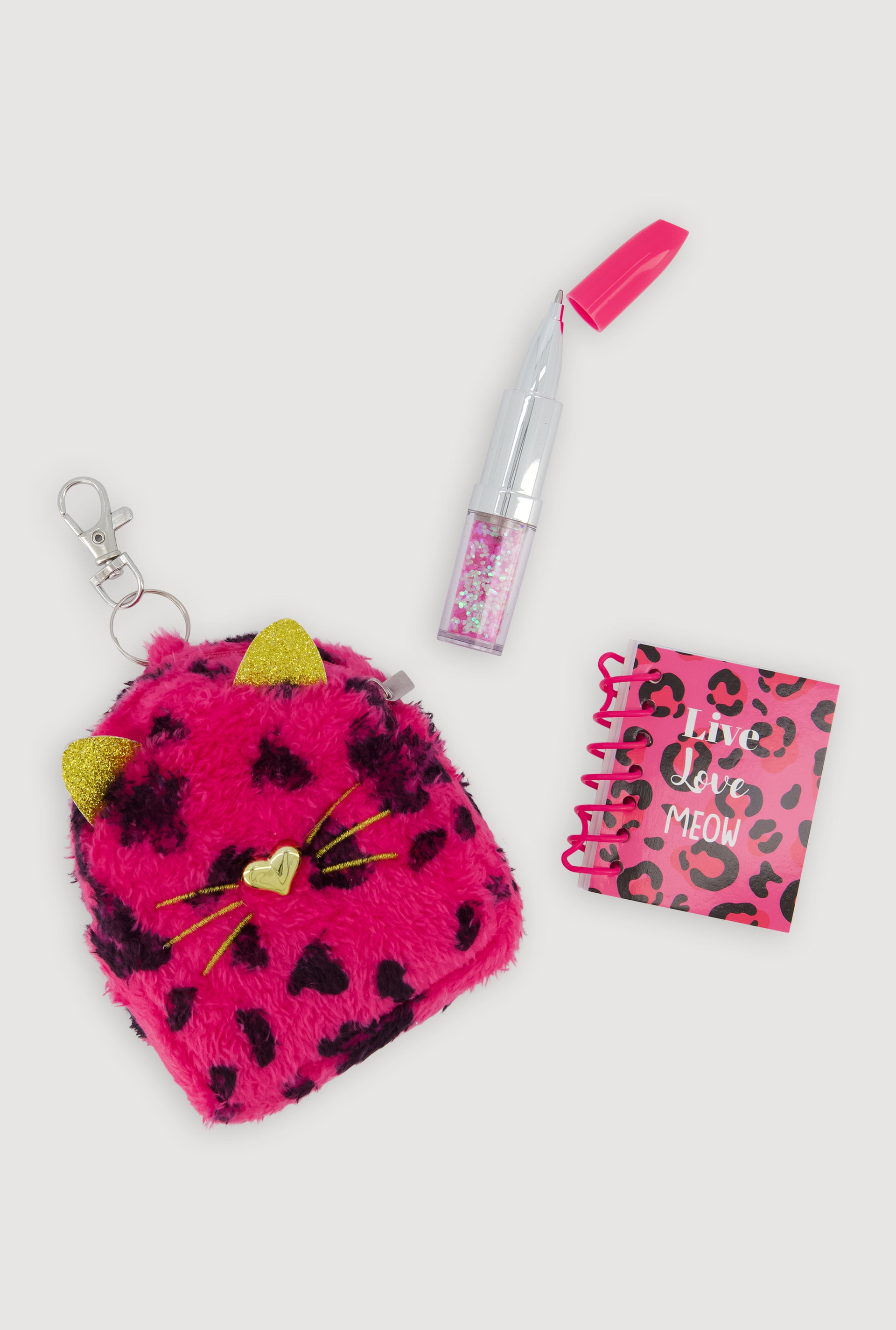 brown leopard print faux fur mini backpack Girls Mini Faux Fur Leopard Print Backpack Set