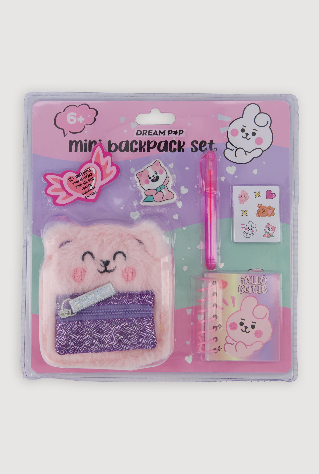 Girls Mini Faux Fur Bear Backpack Set
