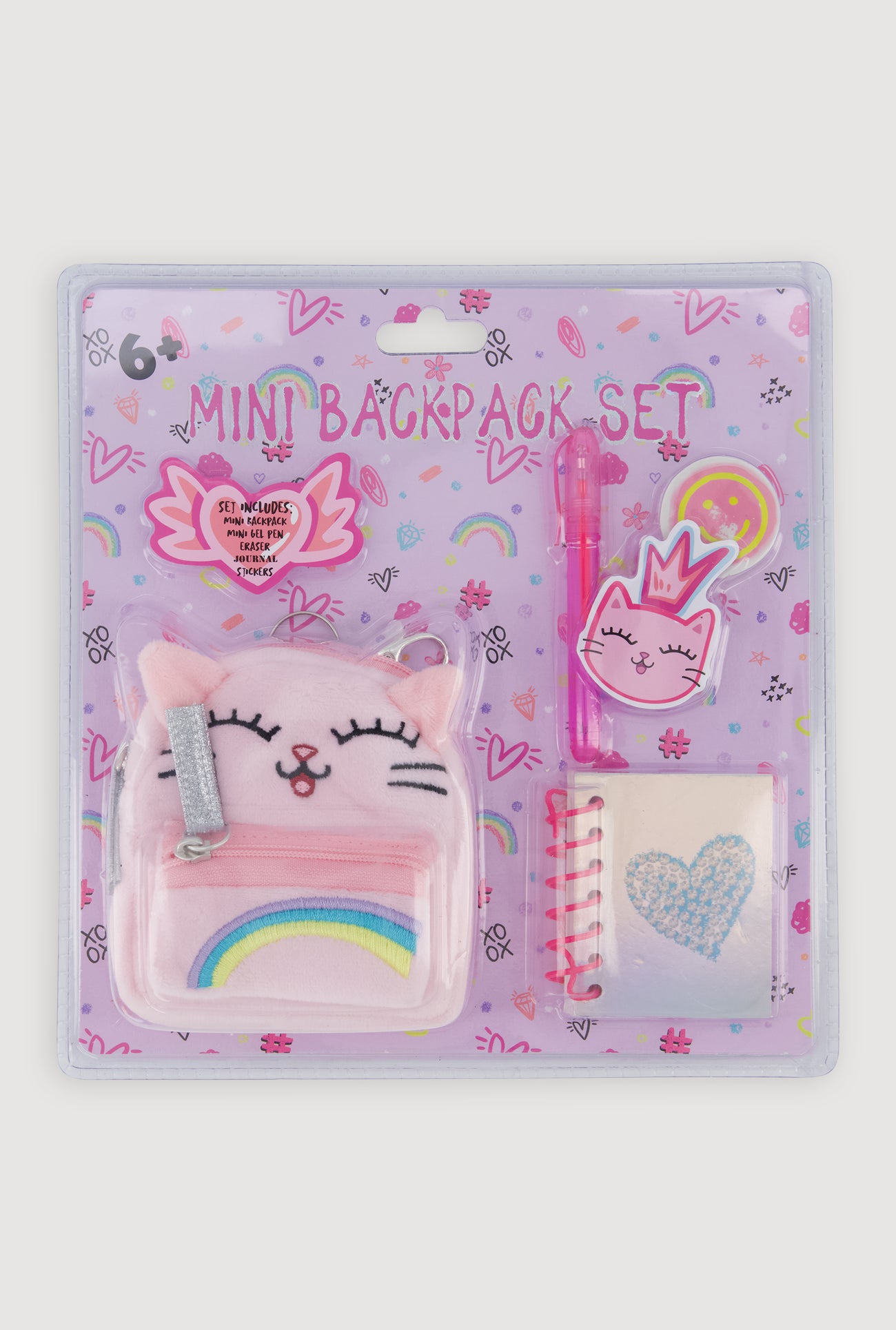 Rainbow Cat Mini Backpack 5 Piece Set