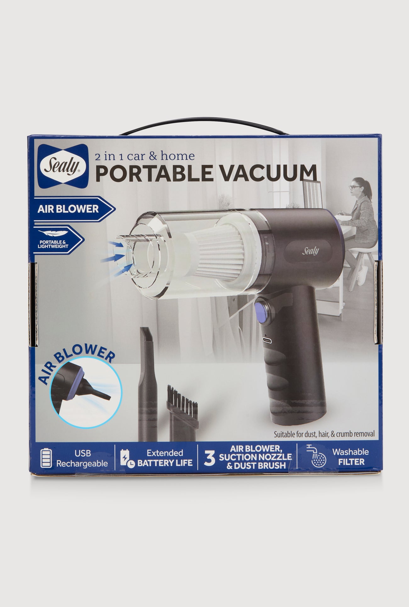 2 In 1 Car and Home Portable Vacuum