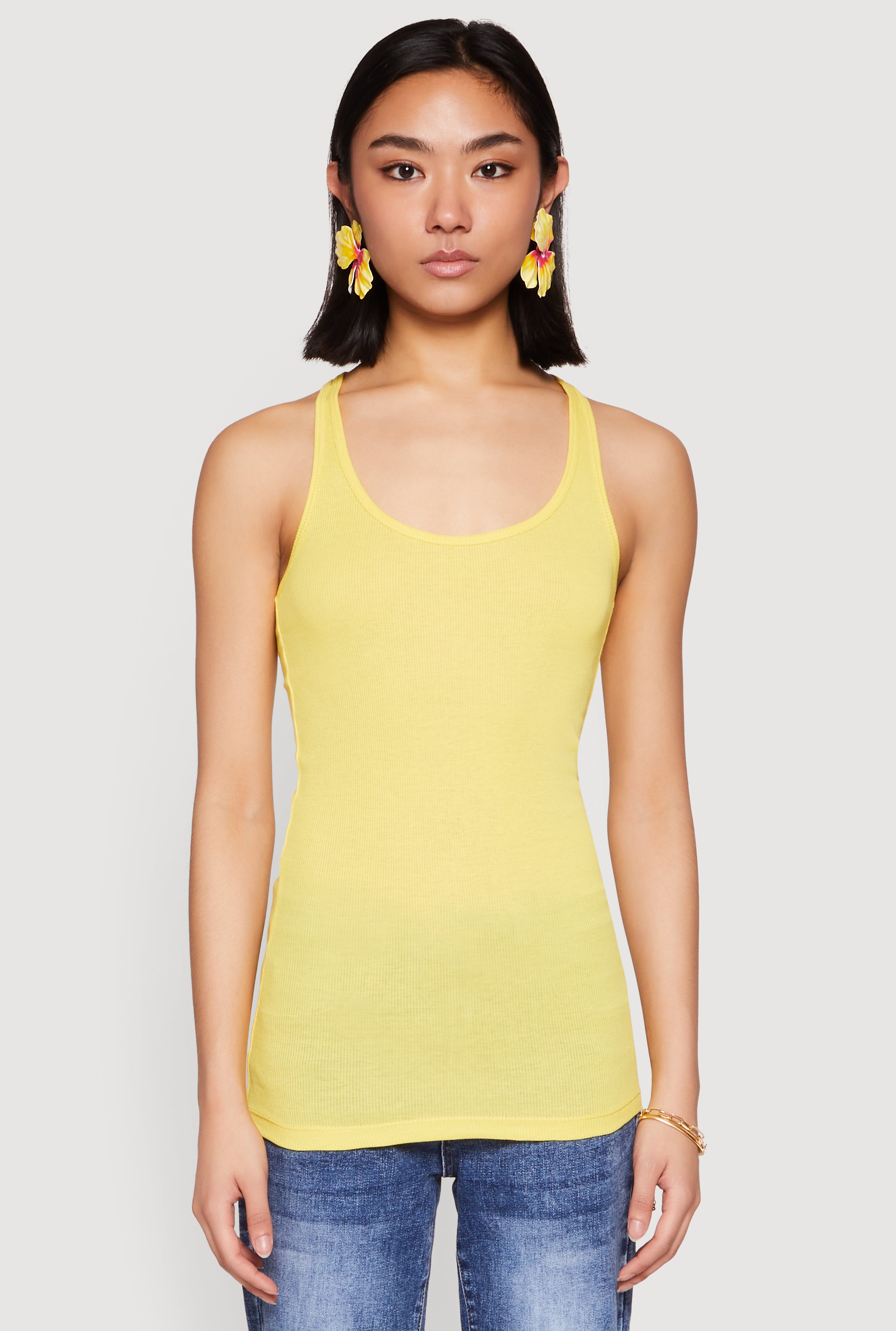 Ribbed Knit Racerback Tank Top