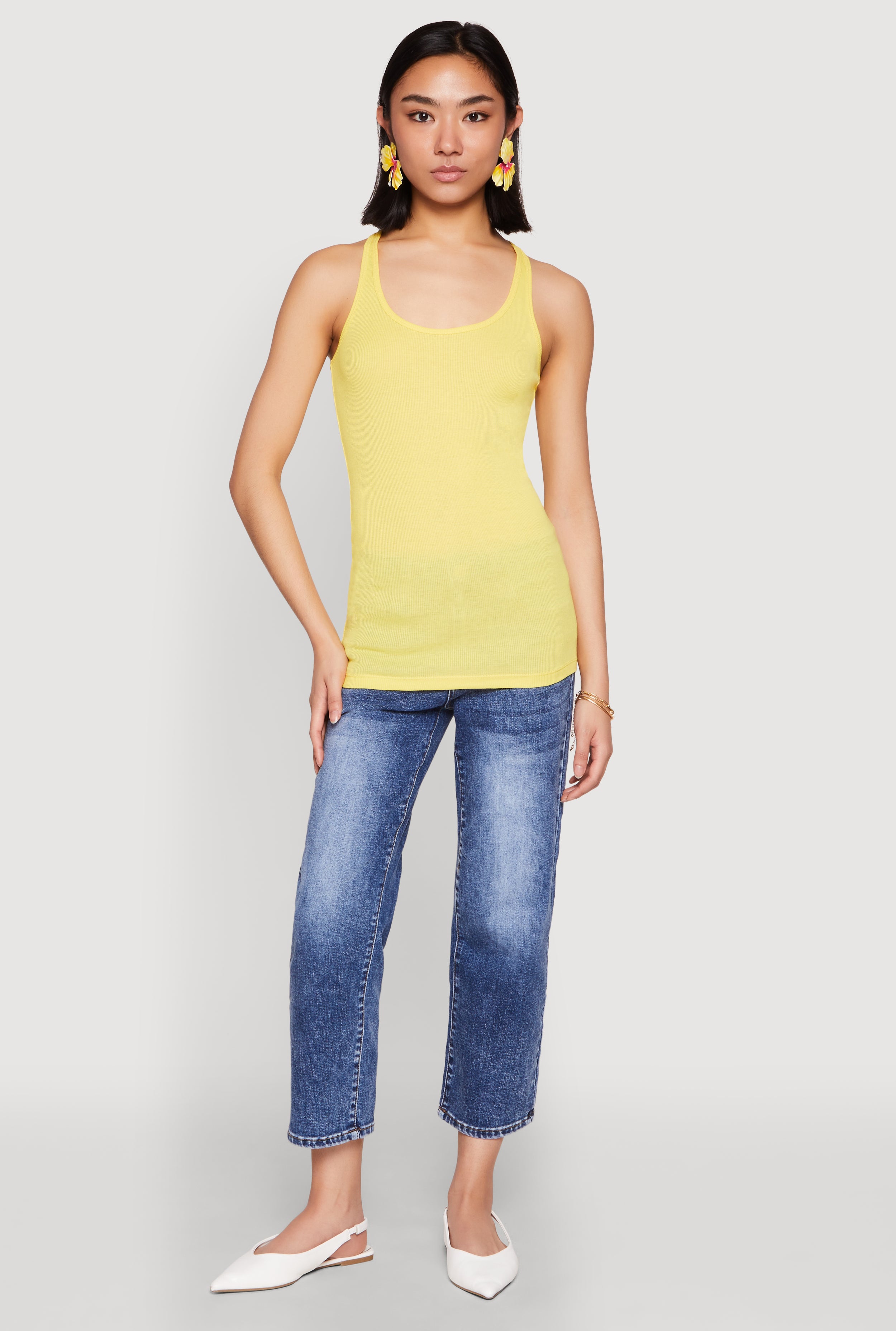 Ribbed Knit Racerback Tank Top