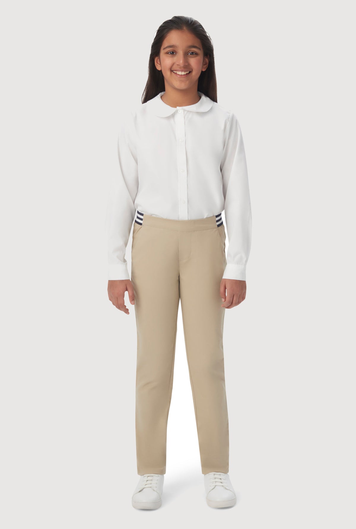 4 6x Striped Band Straight Leg Pants