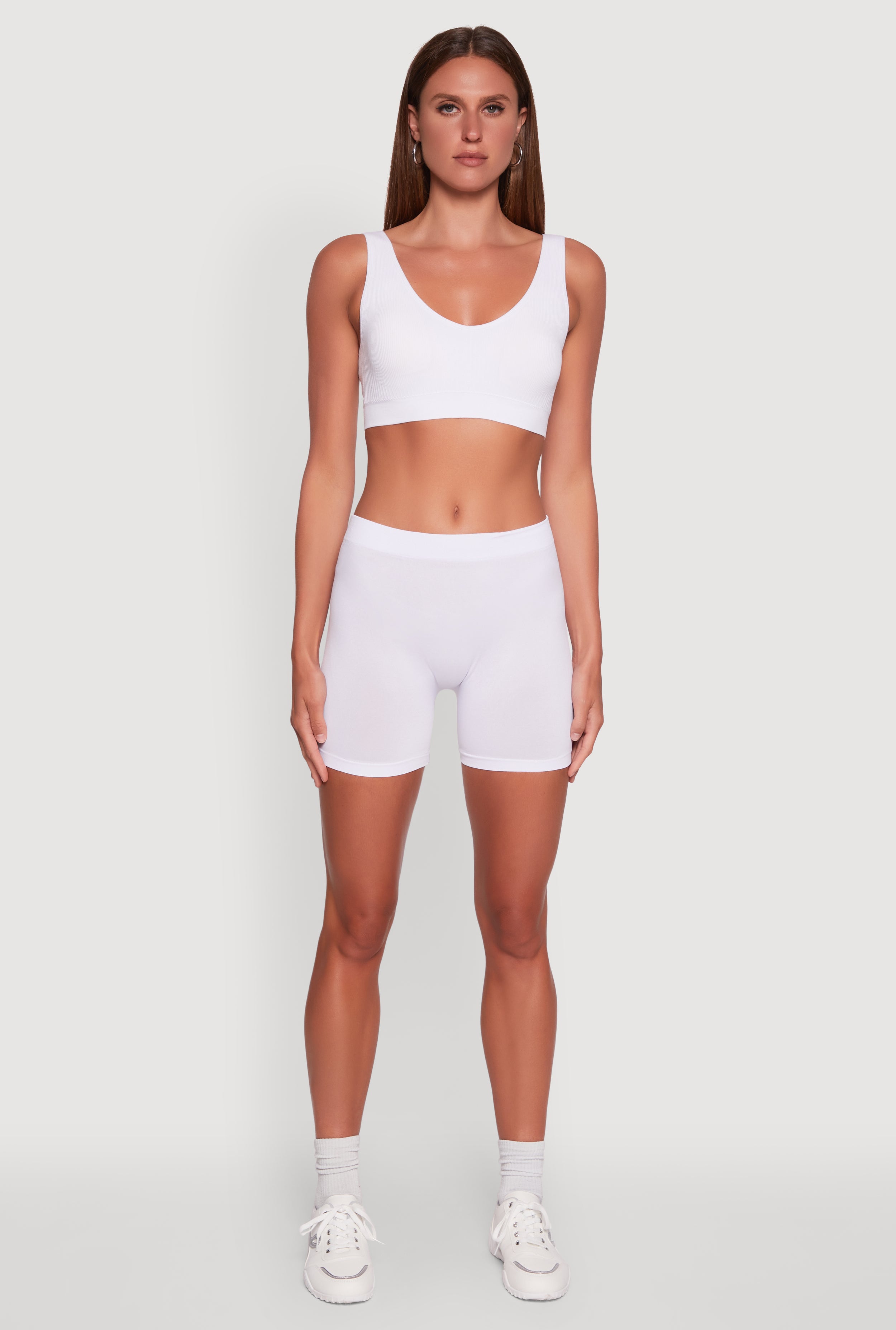 S ring biker shorts lace white Sサイズ ② Basic Seamless Biker Shorts