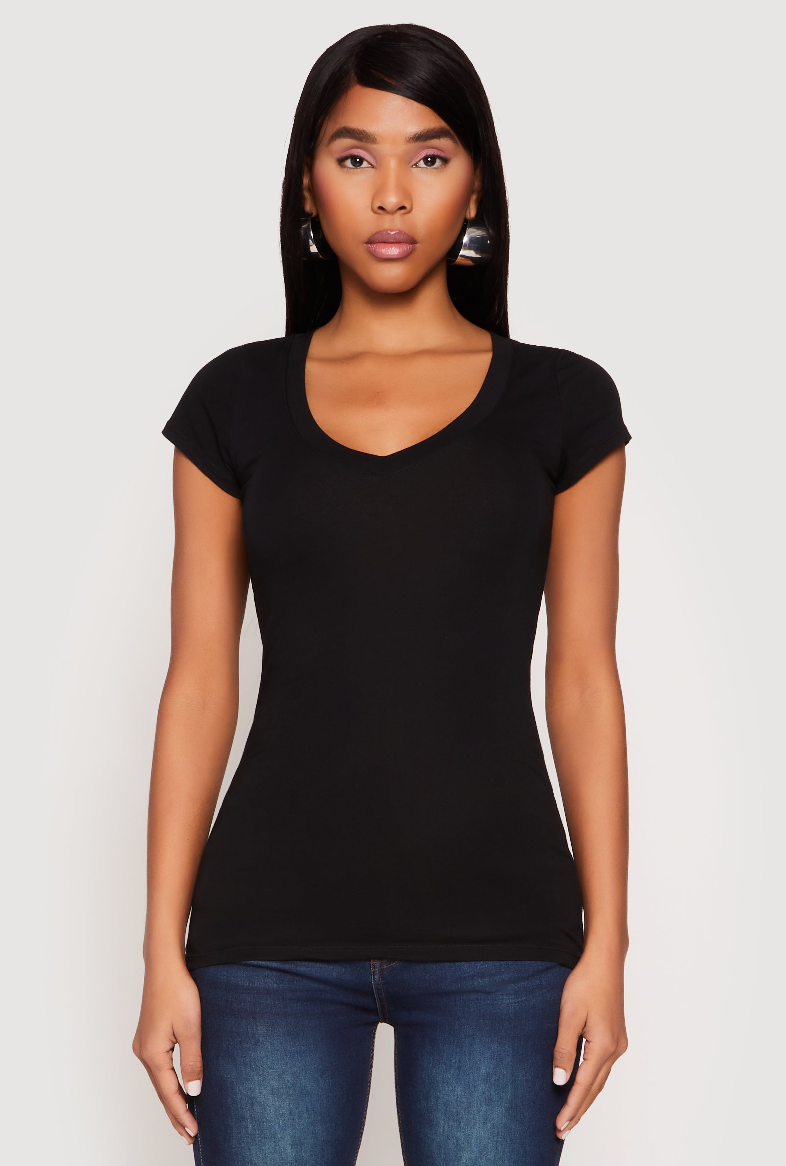 V Neck Short Sleeve T Shirt