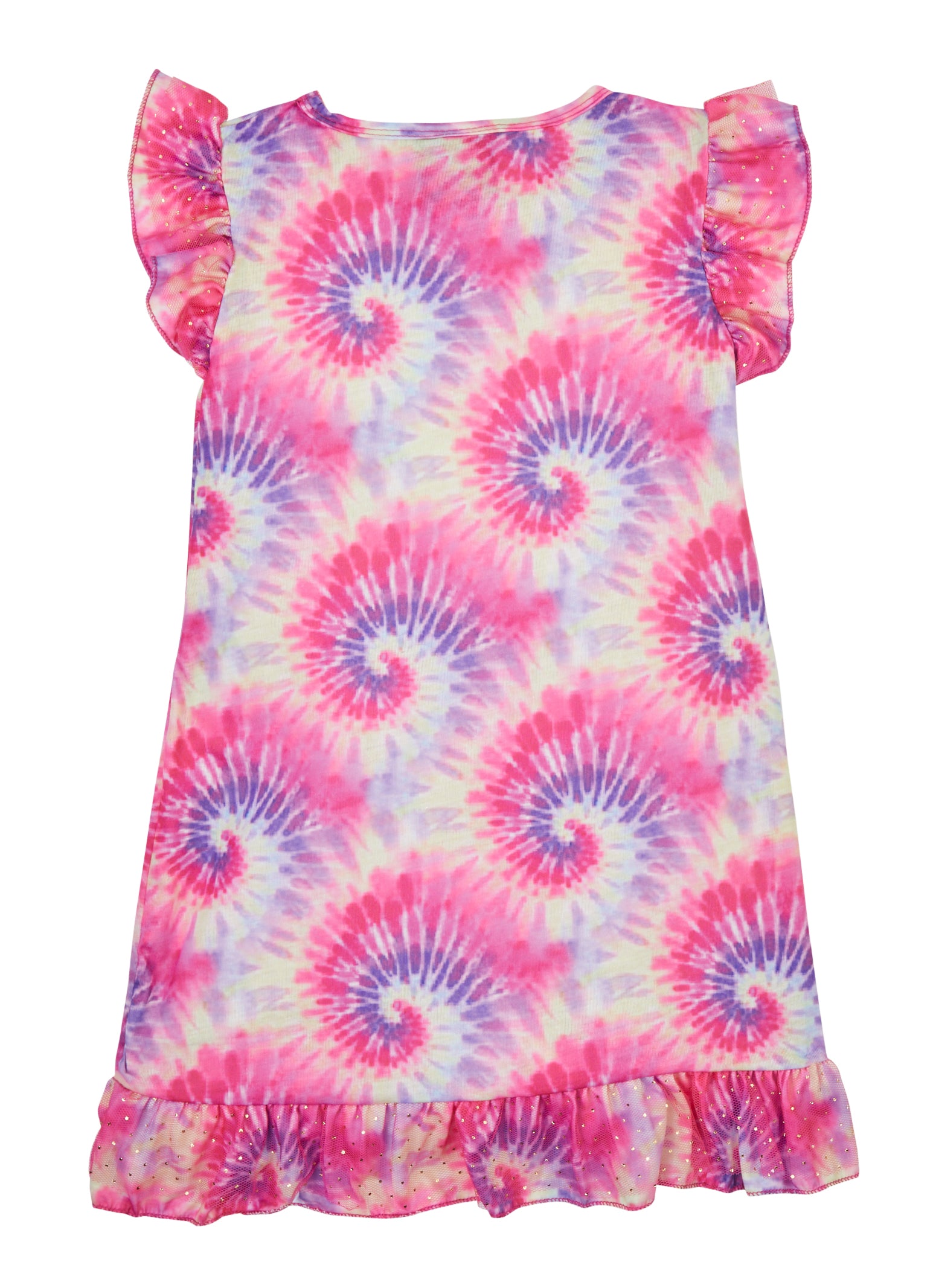 Little Girls Smiley Sequin Tie Dye Nightgown With Scrunchie little-girls-smiley-sequin-tie-dye-nightgown-with-scrunchie