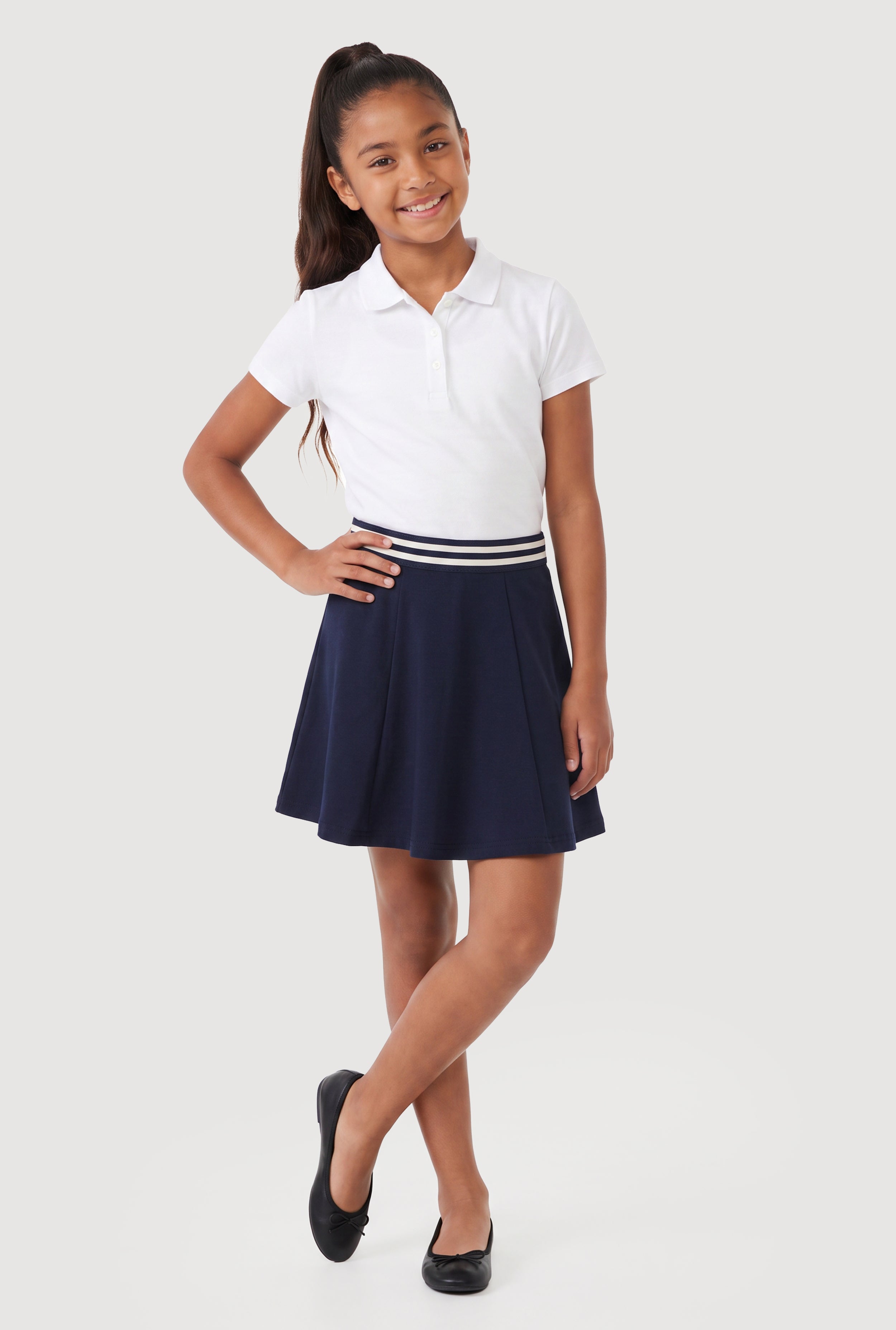French Toast Girls 7-14 Pull-On Stretch Ponte Scooter Skirt