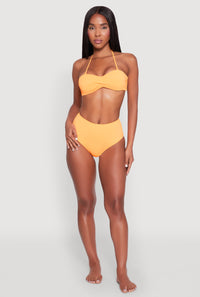 Twist Front Halter Neck Bandeau Bikini Top