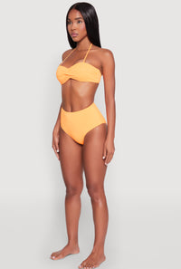 Twist Front Halter Neck Bandeau Bikini Top