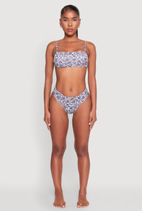 Leaf Print Bandeau Bikini Top