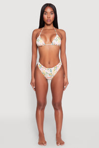 Citrus Print Tie Back Bikini Top