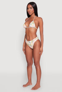 Citrus Print Tie Back Bikini Top