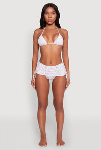 Tropical Geometric Patterned Swim Bikini Top