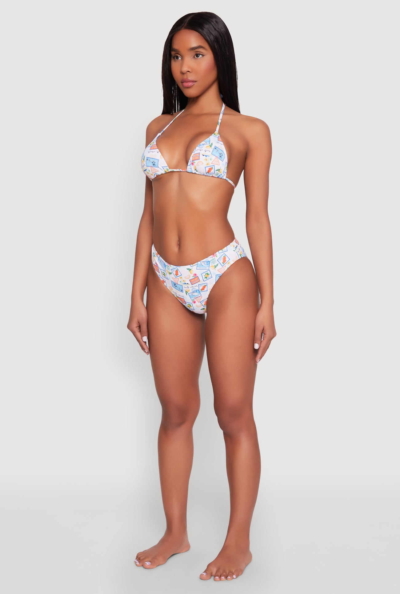 Tropical Postage Print Bikini Bottom