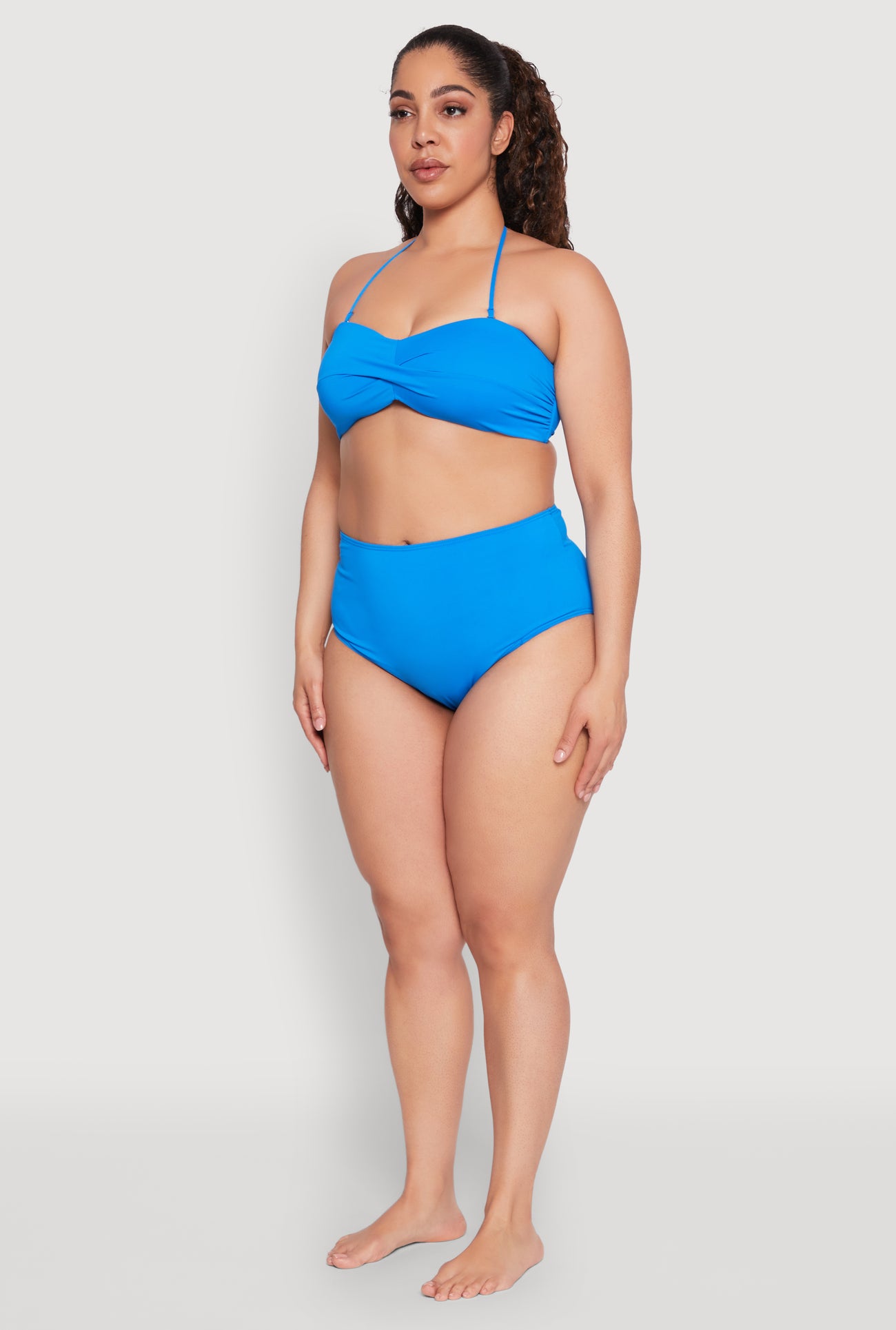 Plus Size Convertible Twist Front Swim Bikini Top