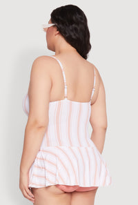 Plus Size Striped Swim Dress