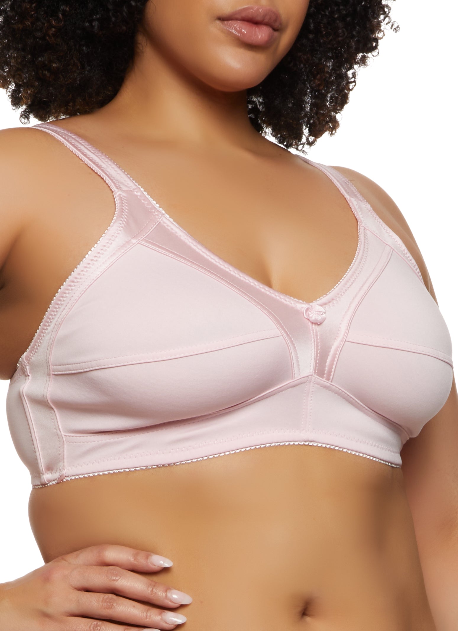 Plus Size Full Coverage Bras 2 Pack - Pink