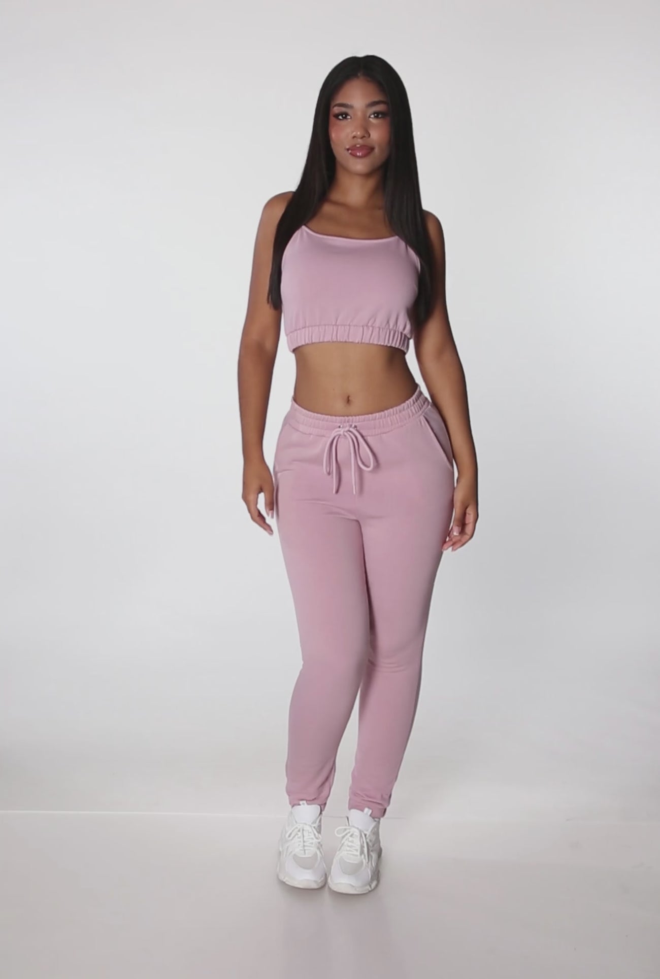 EZwear Contrast Side Seam Split Hem Pants - Negative Apparel