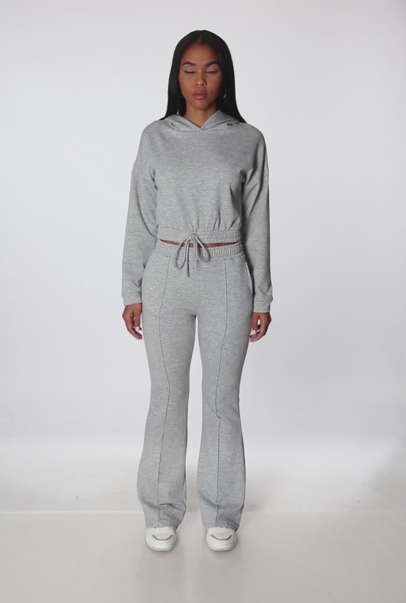 Hooded Fleece Lined Drawstring Hem Sweatshirt