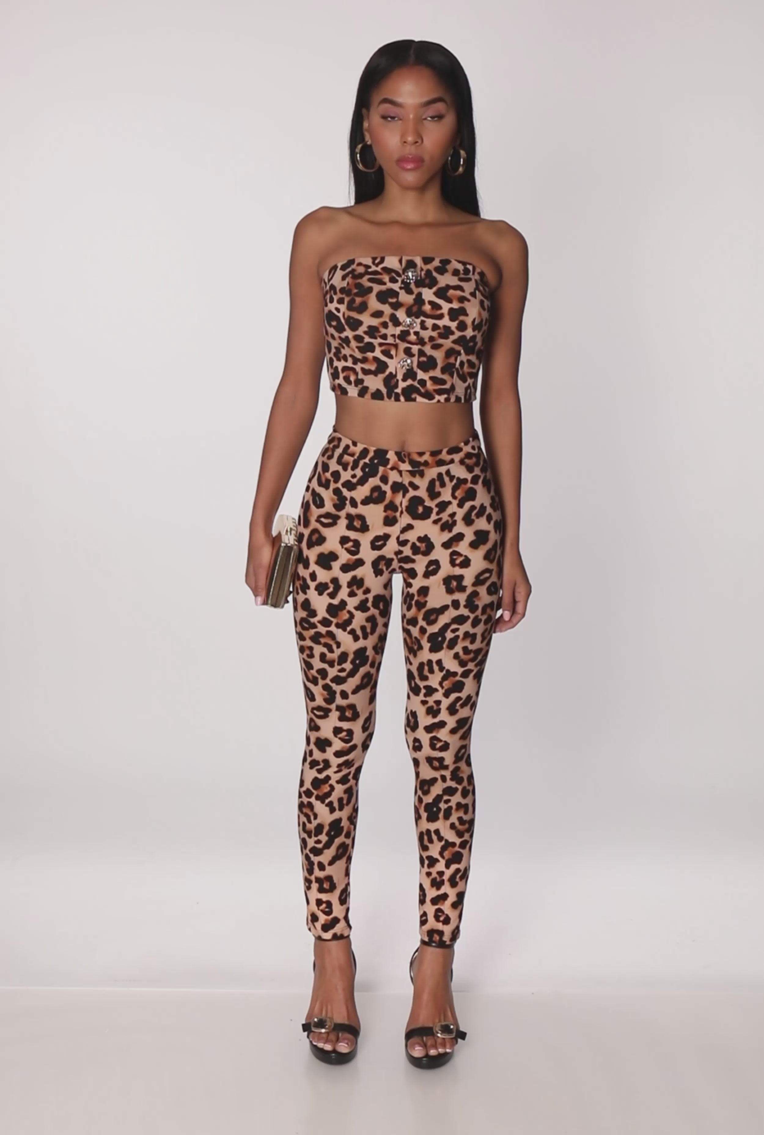 Leopard Print Cropped Tube Top