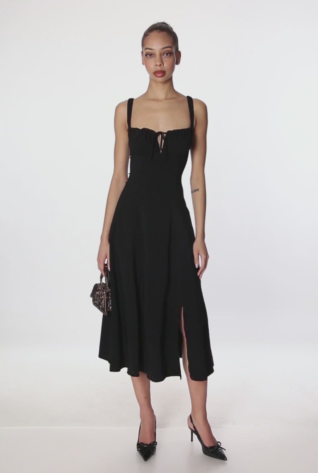 Drawstring Keyhole Lace Up Back Bustier Dress