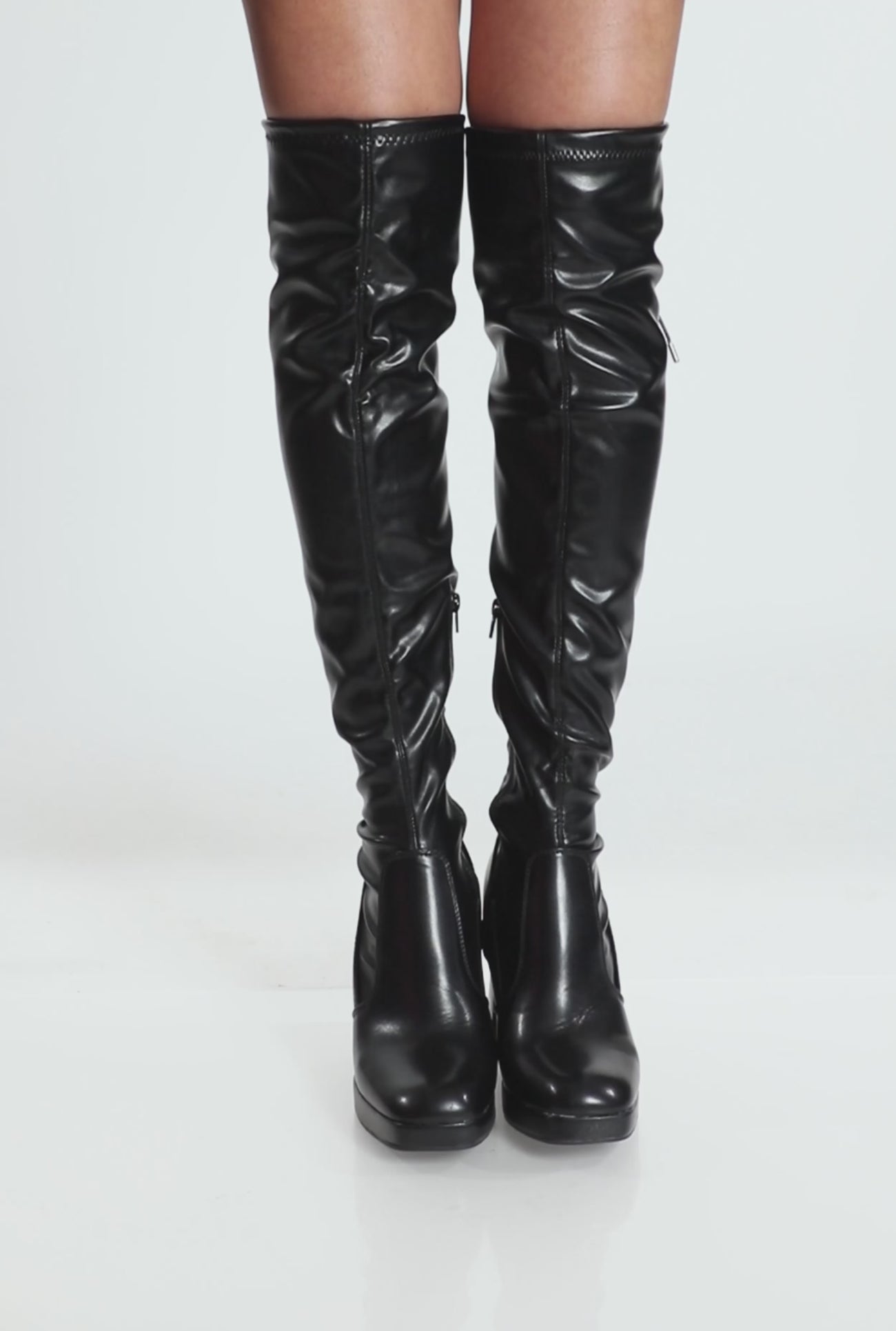 Trendy Square Toe Block Heel Over The Knee Boots